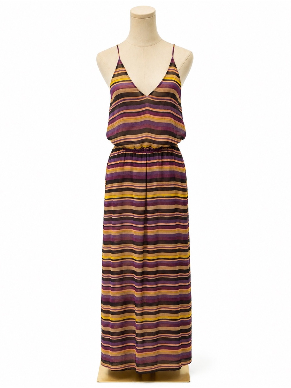 Joie Size M 100% Silk Striped Maxi Dress